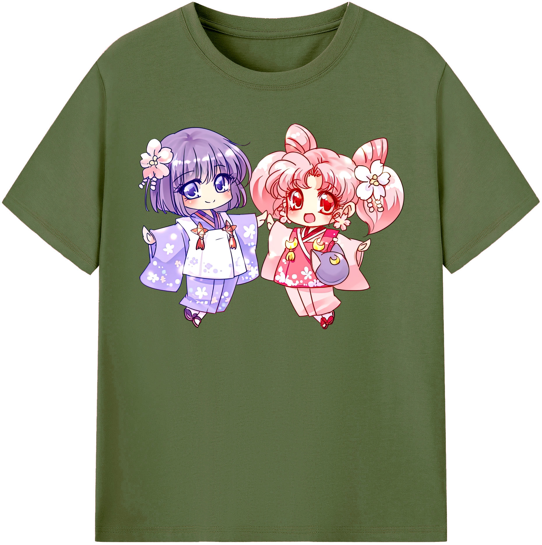 （画像用） 美少女戦士セーラームーン ちびうさ Sailor Moon Chibiusa Tsukino Usagi Small Lady Serenity 綿100％半袖Tシャツ（フロントプリント）